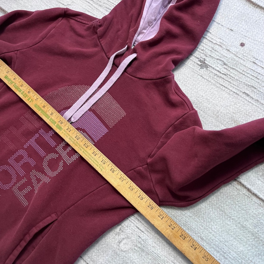 The North Face Burgundy Pullover Hoodie Athletic Logo Graphic Women M - Picture 3 of 5